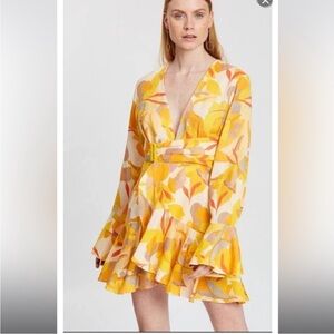 Acler Corcica Linen  Yellow Size 8 Wrap Dress